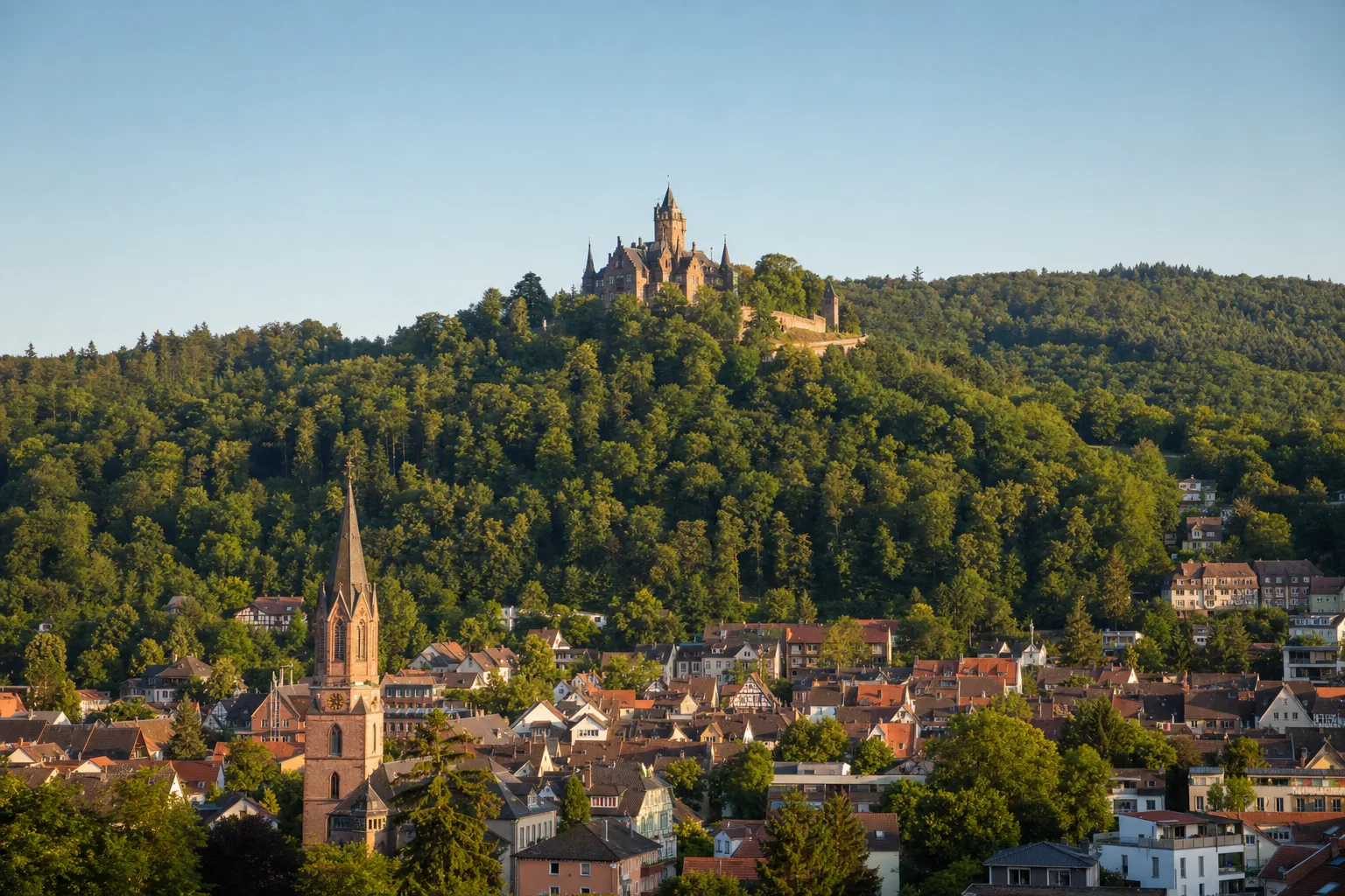 Weinheimer Altstadt mit der Wachenburg