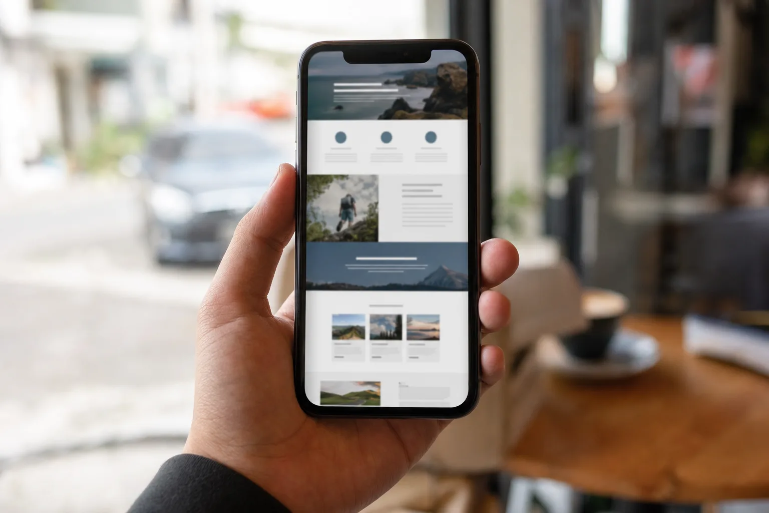 Onepager-Website auf dem Smartphone