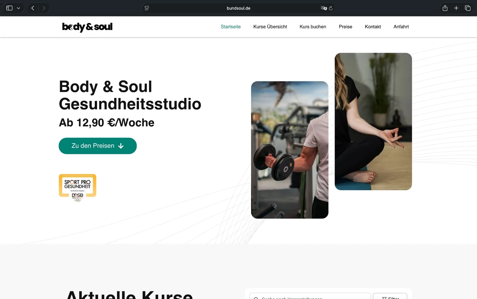 Body & Soul Website-Referenz