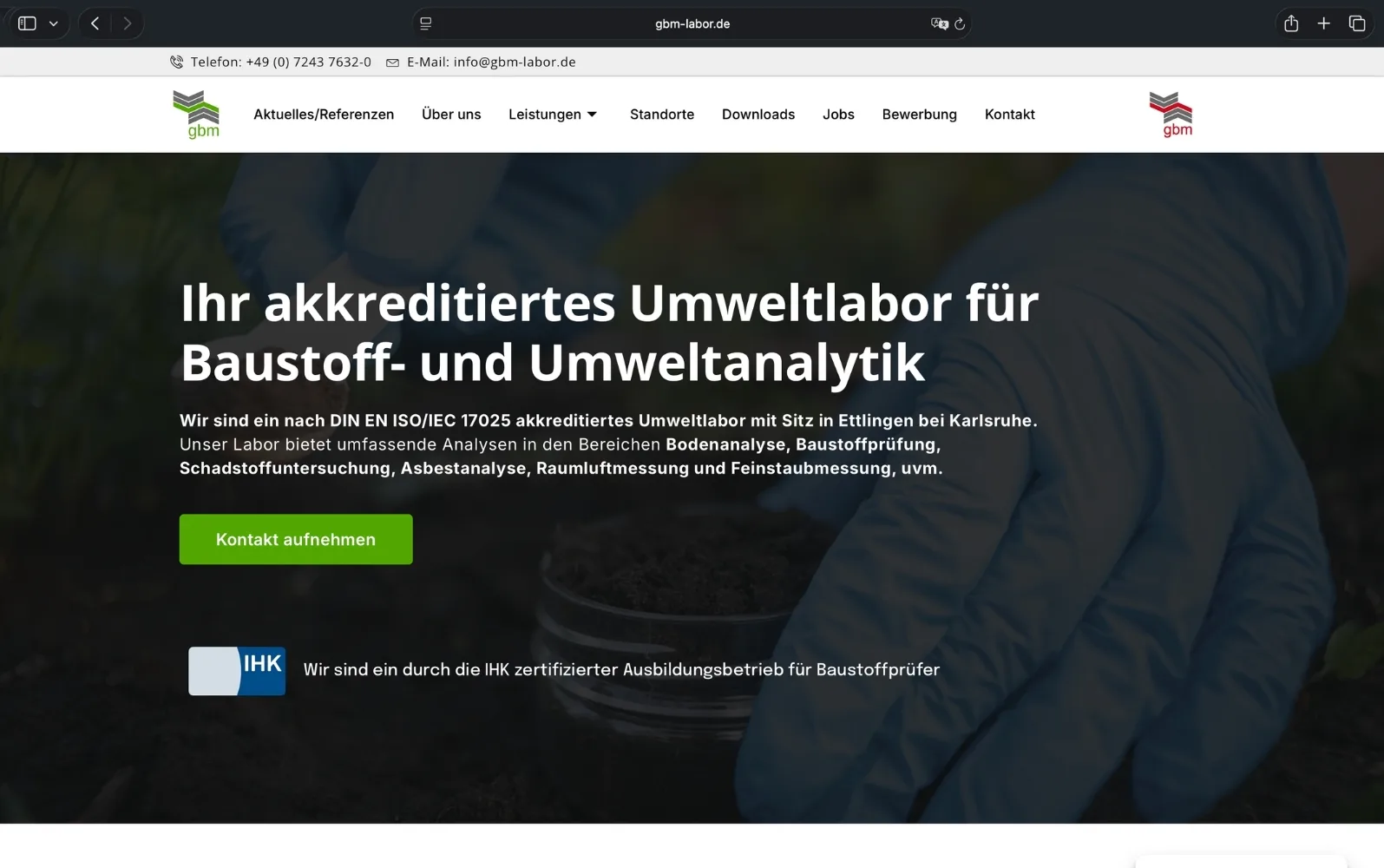 gbm Labor GmbH Website-Referenz