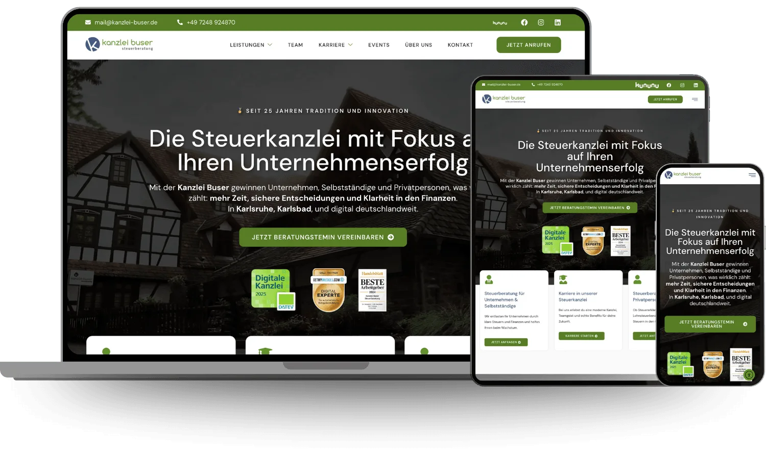 Website-Referenz kanzlei-buser.de – responsives Webdesign für eine Kanzlei