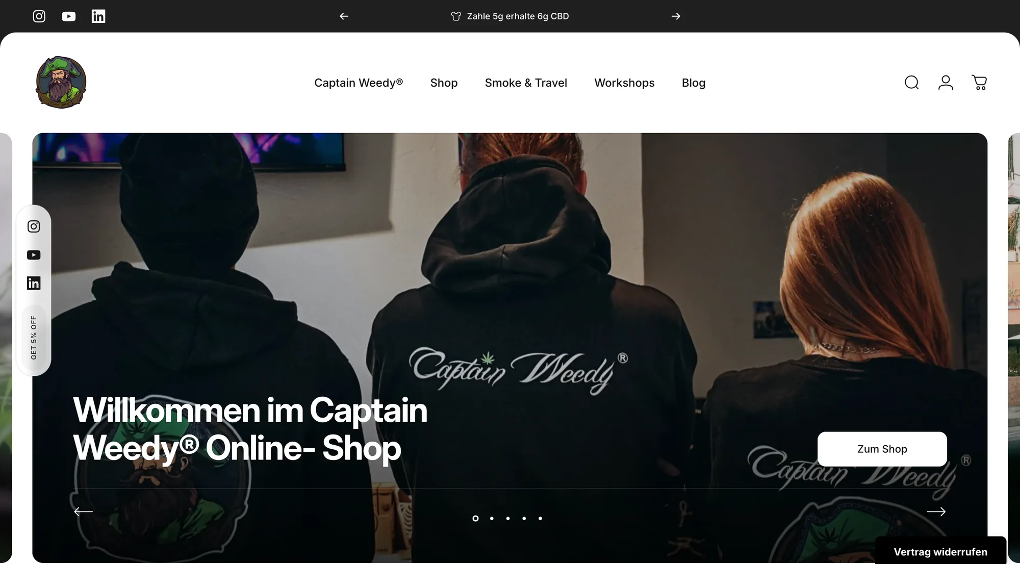Captain Weedy Onlineshop Referenz