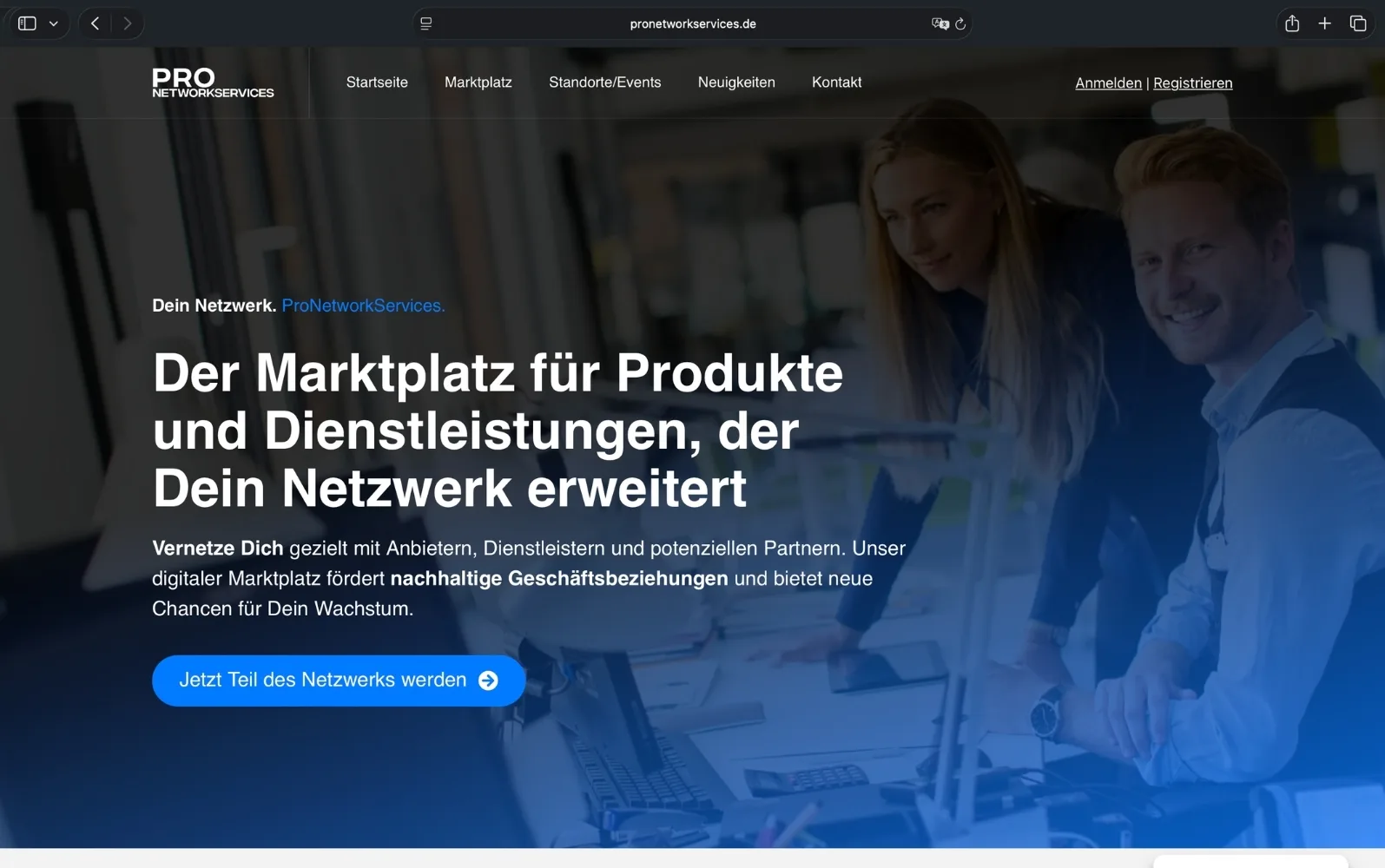 Pro Network Services Website-Referenz