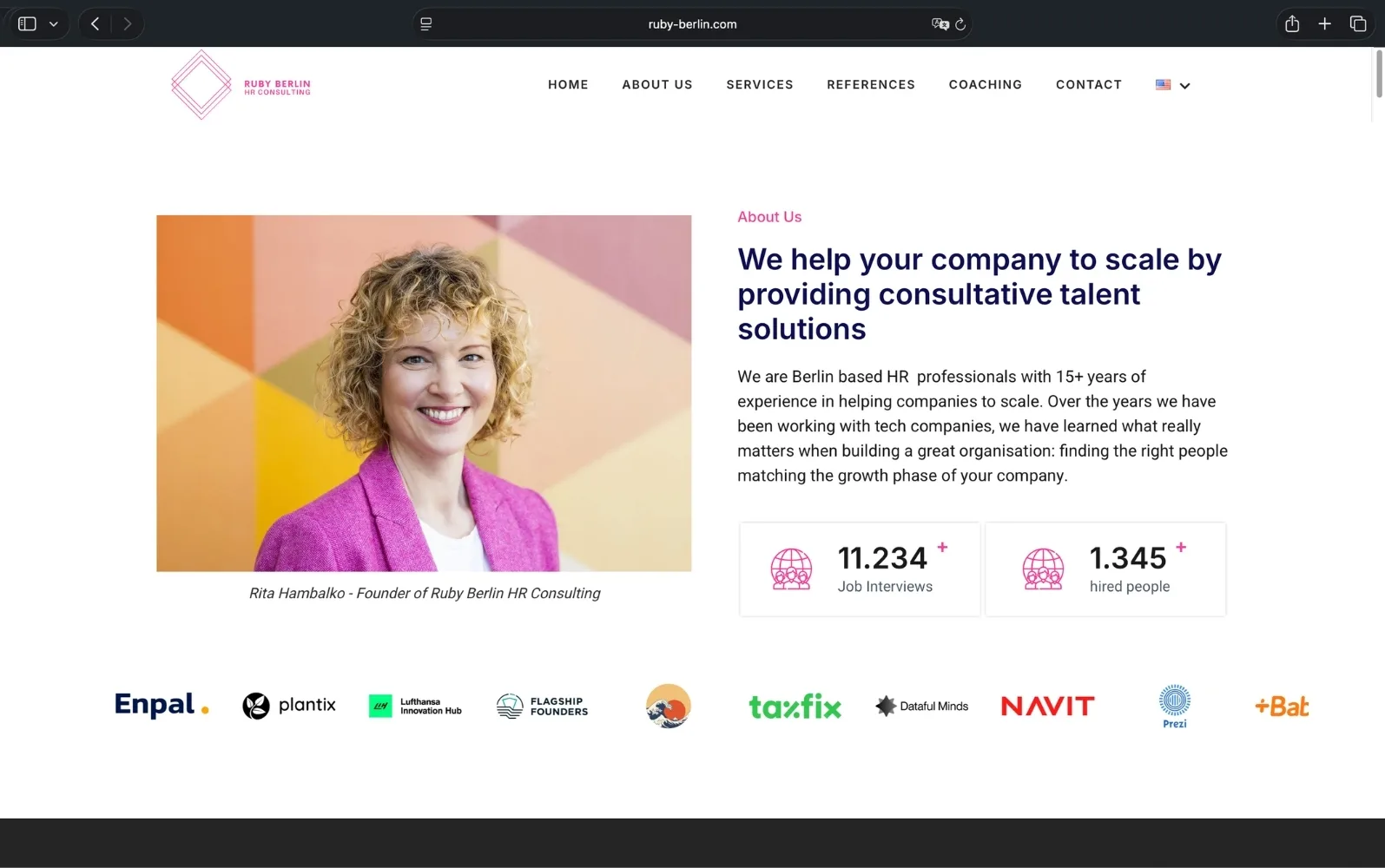 Ruby Berlin Website-Referenz