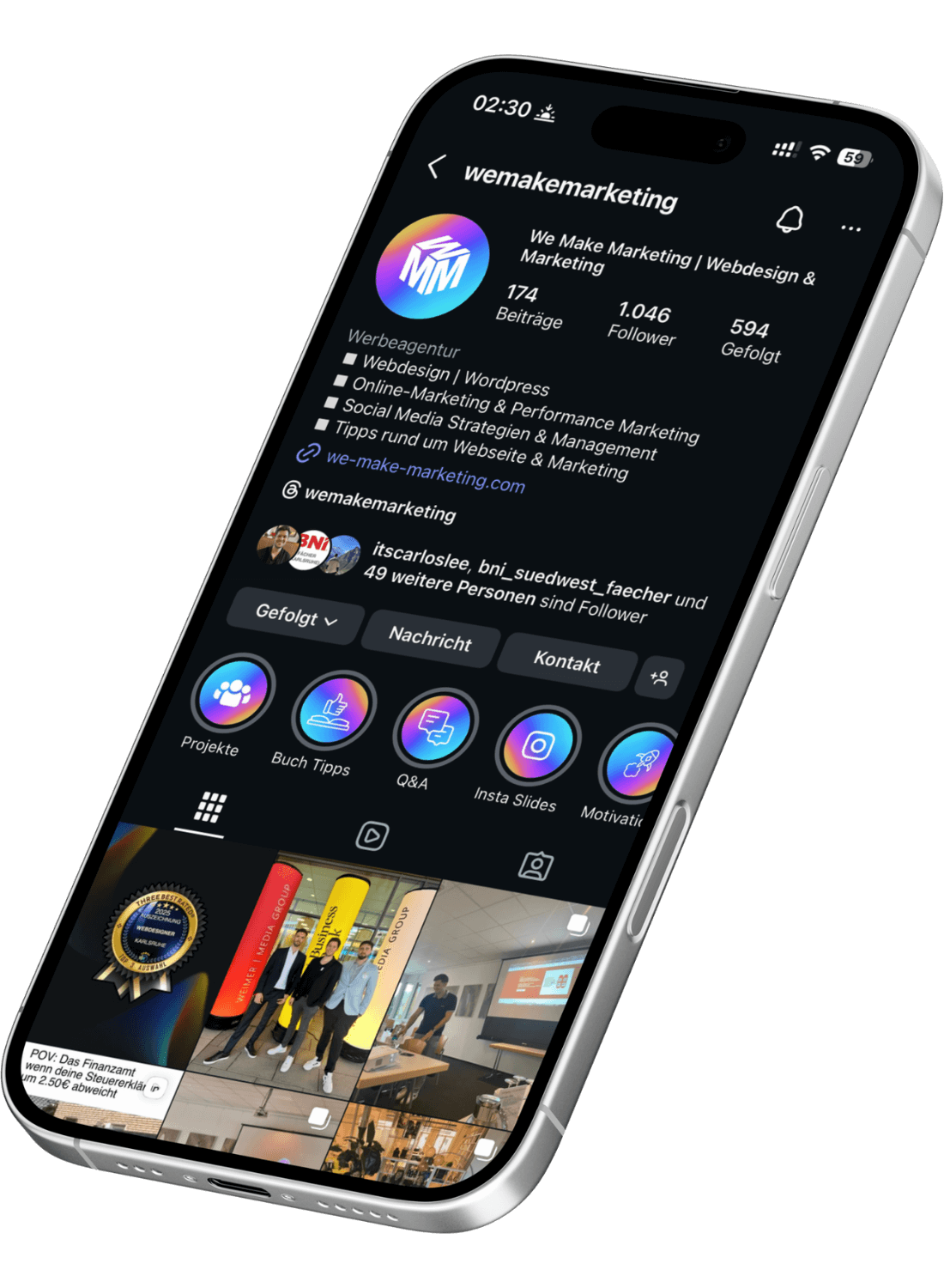 Optimiertes Instagram Profil