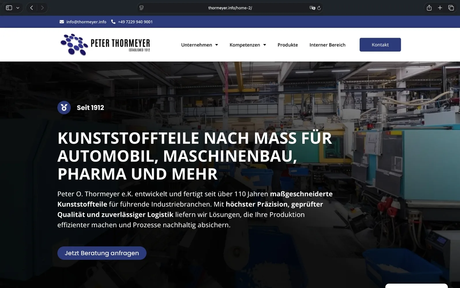 Peter O. Thormeyer e.K. Website-Referenz