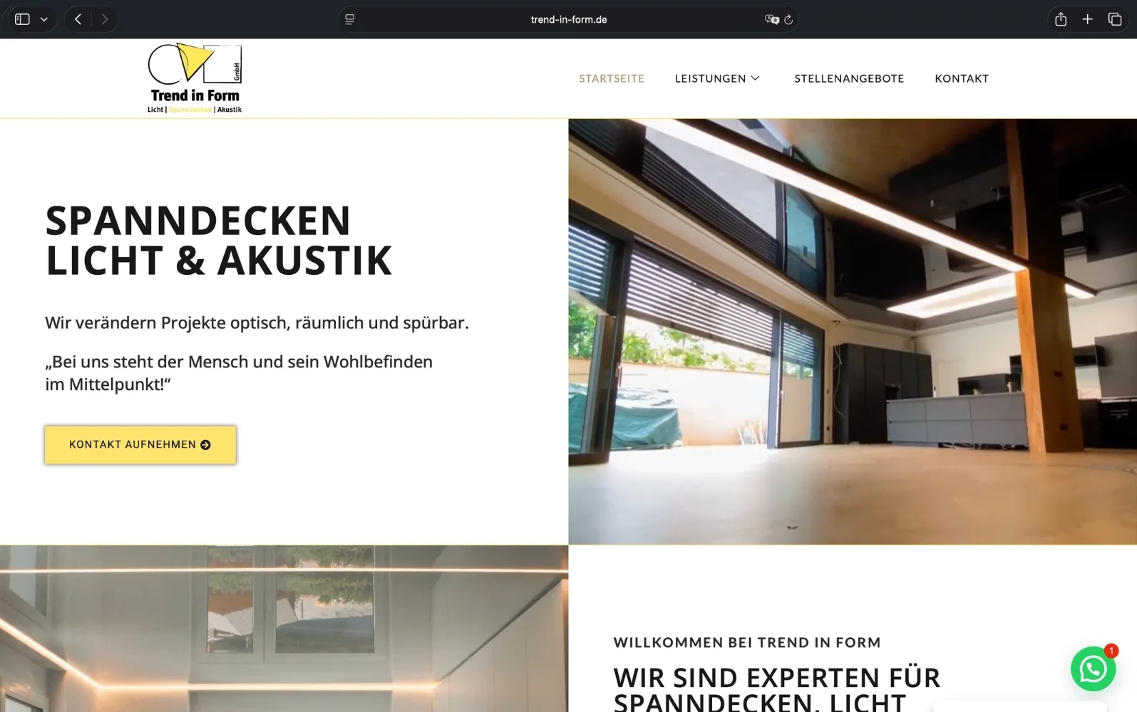 Trend in Form Website-Referenz