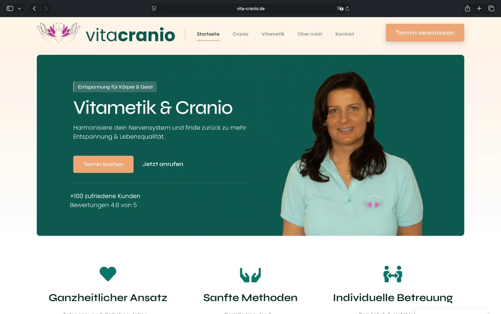VitaCranio Website-Referenz